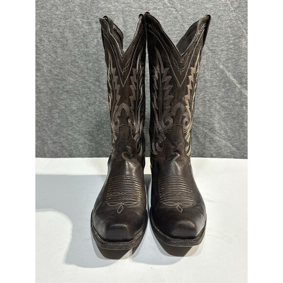 Caborca Boots Square Toed Western Cowboy Boots Brown Leather Pull On Men’s 12 main image 5